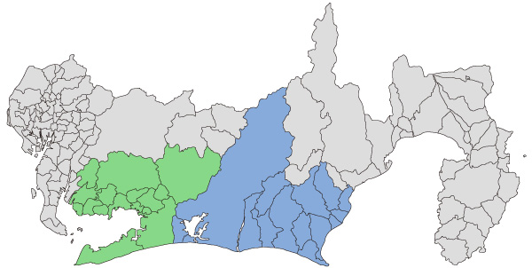 愛知県・静岡県地図